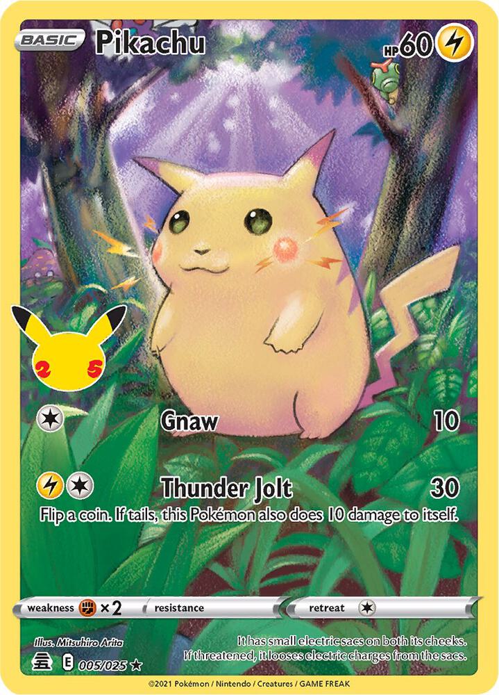 Pikachu - Celebrations (CLB) - 005/025 / Holo Rare [Lightly Played Holofoil]