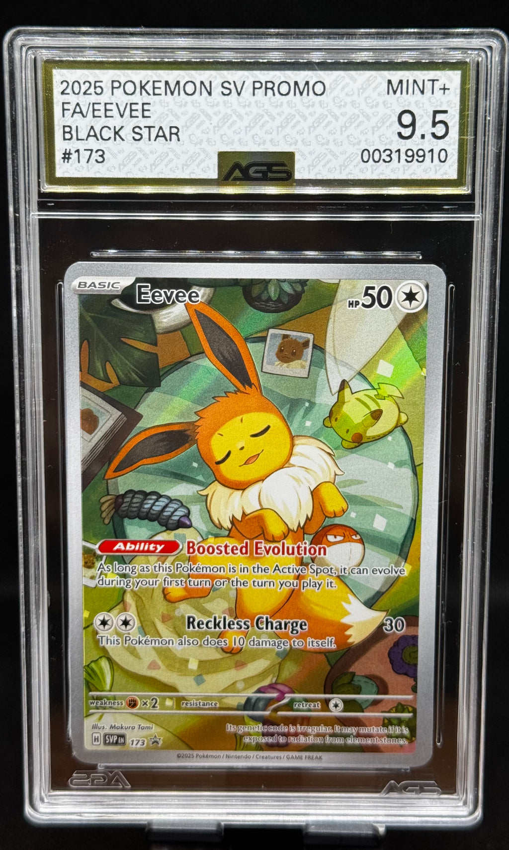 2025 Pokemon Sv: Scarlet & Violet Eevee 173 Prismatic Evolutions ETB Promo Cards Holo - AGS 9