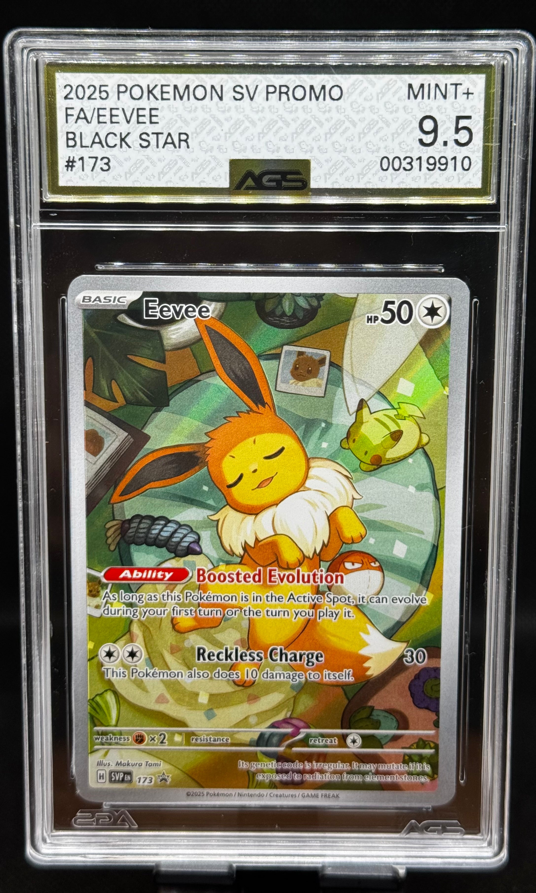 2025 Pokemon Sv: Scarlet & Violet Eevee 173 Prismatic Evolutions ETB Promo Cards Holo - AGS 9
